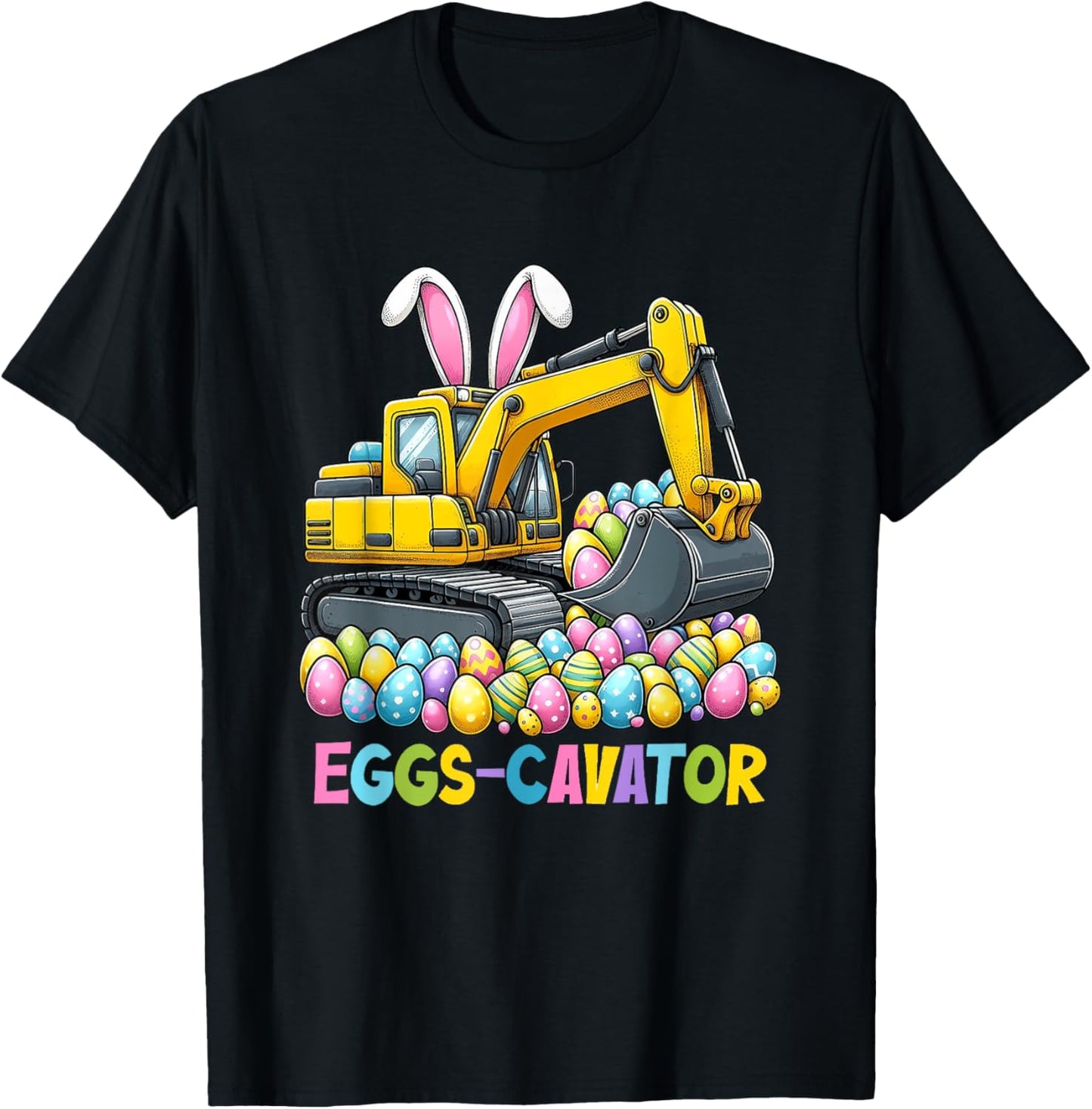 Eggs-Cavator Easter Day Excavator Toddler Boys Easter Kids T-Shirt