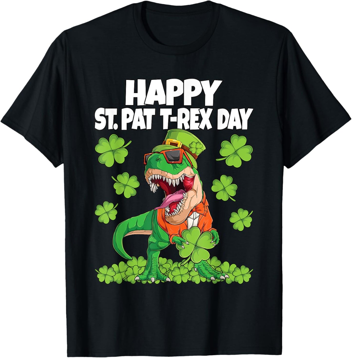 Happy St. Pat T-Rex Day Dino St. Patricks Dinosaur Boys Kids T-Shirt