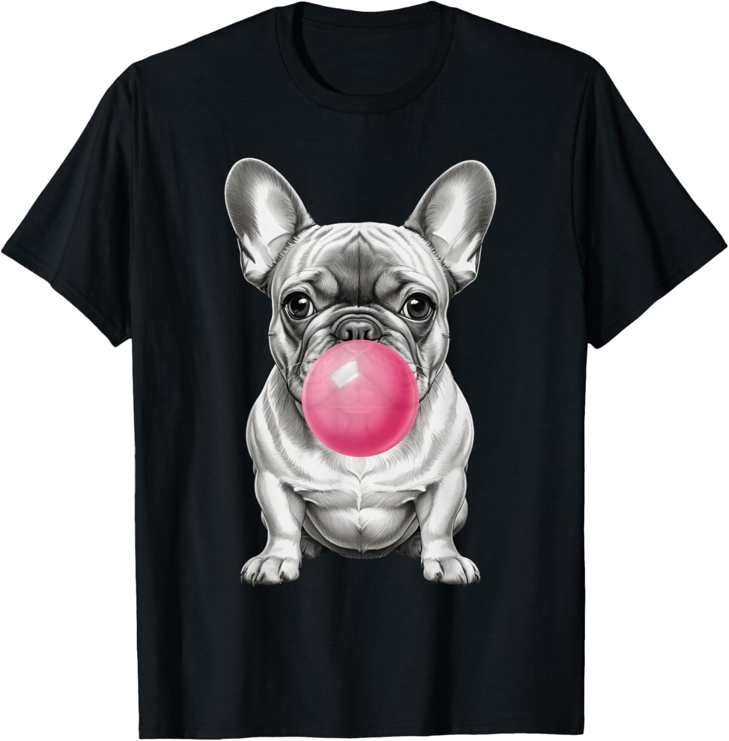 French Bulldog Bubble Gum Fun Frenchie Love Design T-Shirt