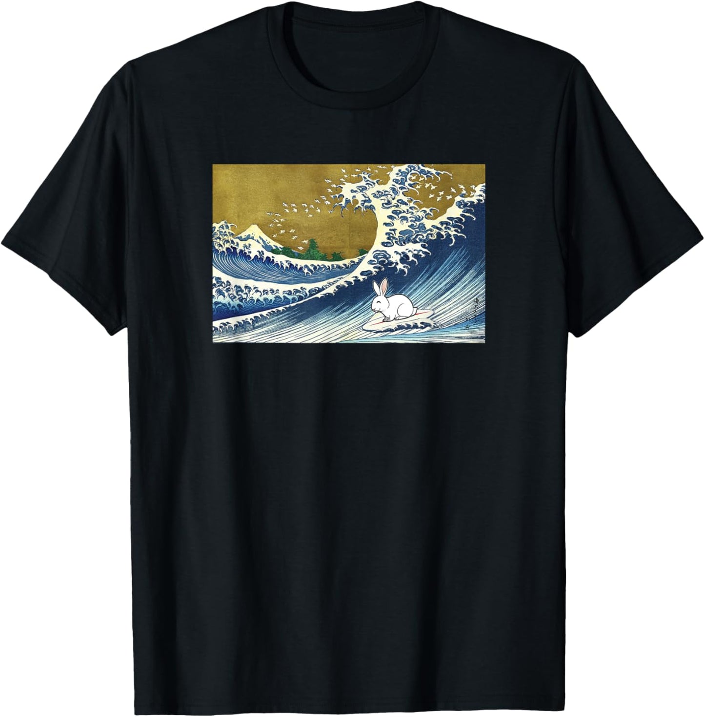 Funny Retro Vintage Surfing A Great Wave Pet Rabbit Lover T-Shirt