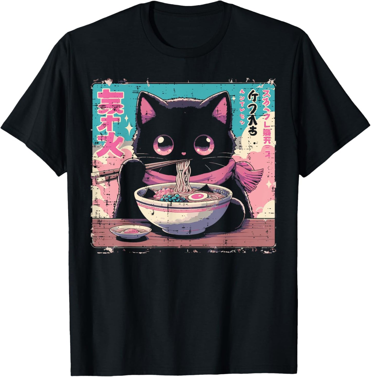 Japanese Cat Ramen Cute Ukiyoe Art Toddler Girls Kids Women T-Shirt