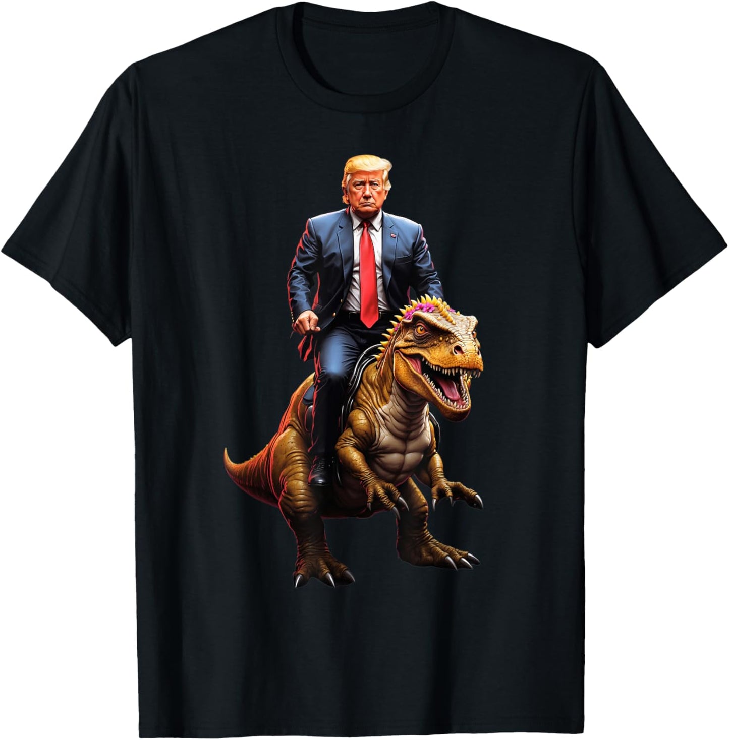 Trump Riding a Dinosaur TRex Suppor Trump Funny T-Shirt