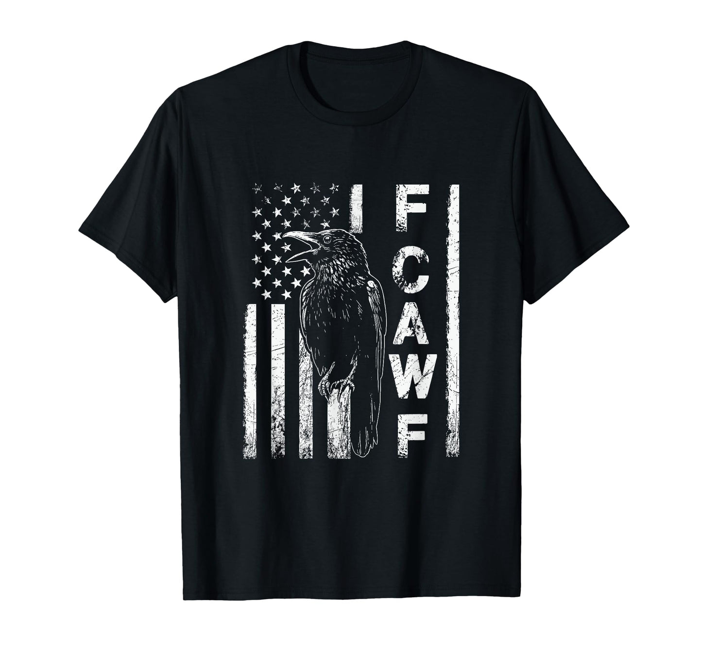 Funny F CAW F Crow with USA flag T-Shirt
