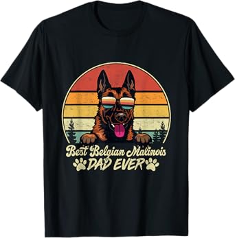 Best Belgian Malinois Dad Ever Vintage Retro Dog Fathers Day Men T-Shirt