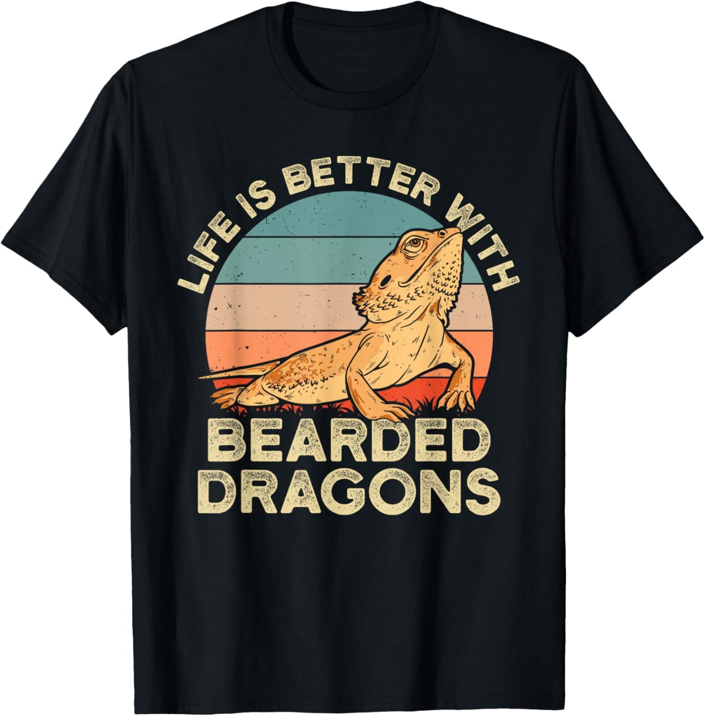 Life Is Better With Bearded Dragons Bearded Dragon Retro T-Shirt