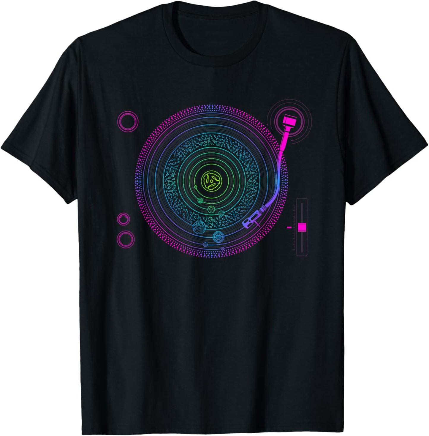 Space DJ Hoodie - Solar System Retro Turntable EDM Color B4 T-Shirt