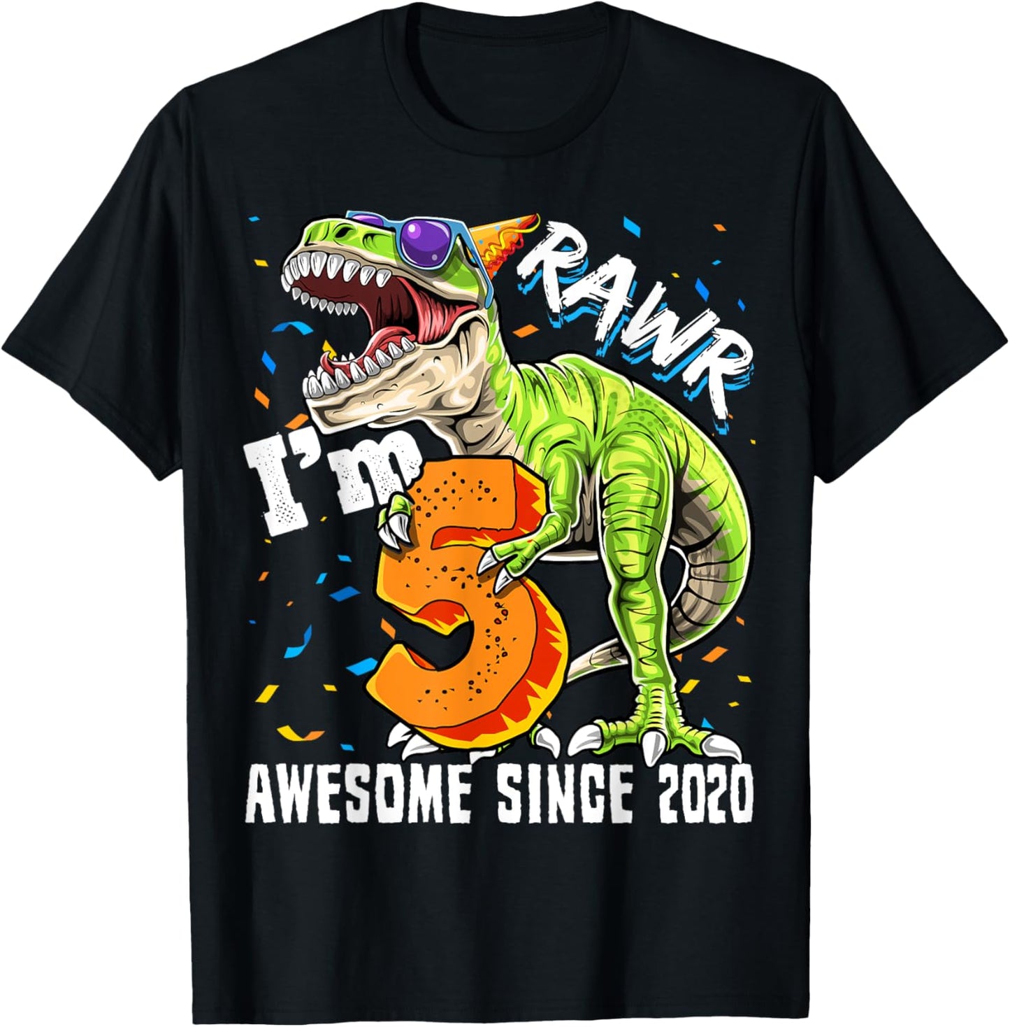 5th Birthday T Rex Dinosaur Party Boys Rawr I'm 5 T-Shirt