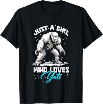 Vintage Just A Girl Who Loves Yeti Cute Animal Pet Monsters T-Shirt