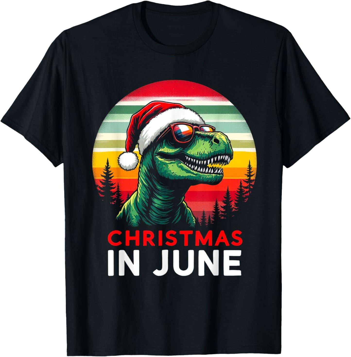 CHRISTMAS IN JUNE Funny Dinosaur T-Shirt