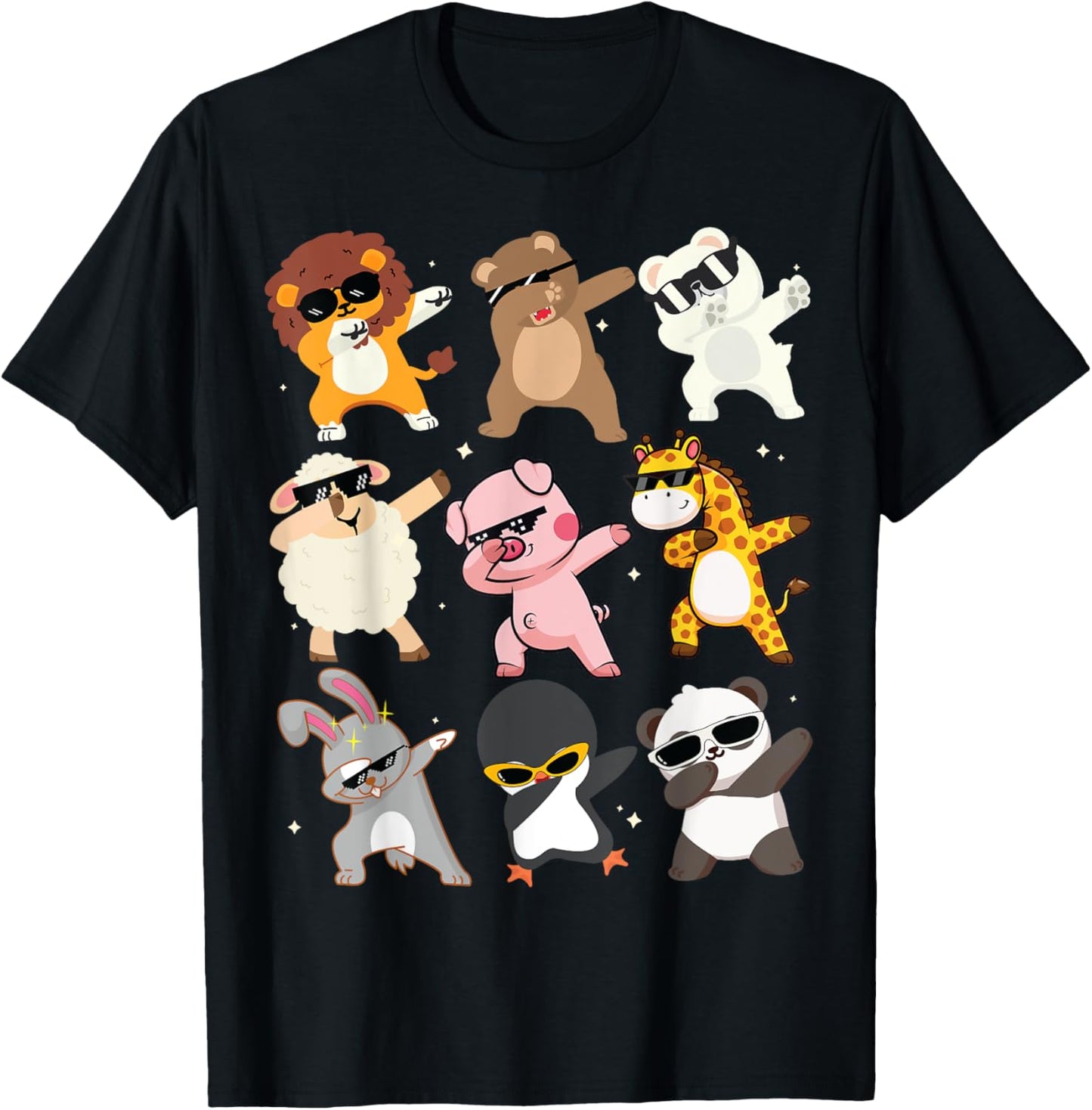 Men Women and Kids Dabbing Animals Wildlife Birthday Parties T-Shirt