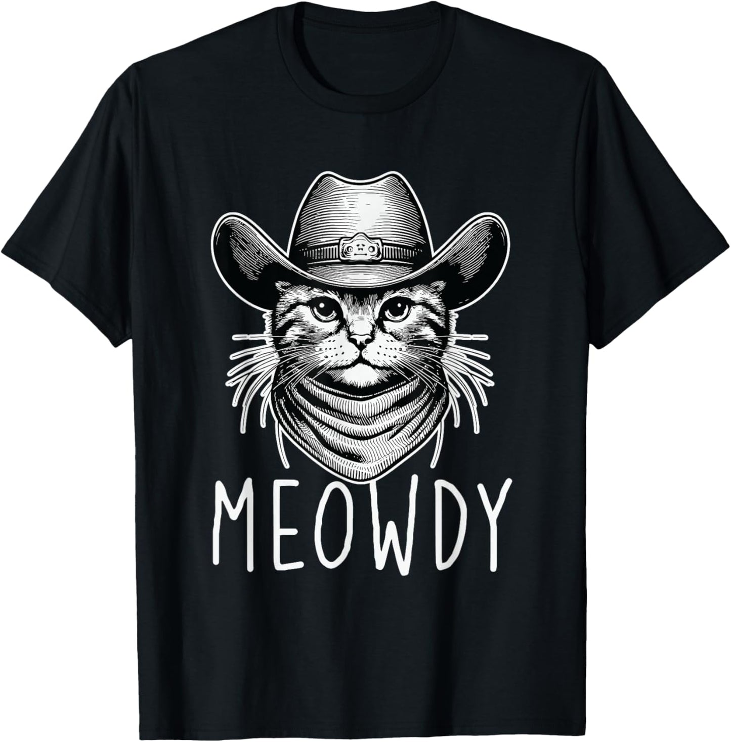 Meowdy Cat Cowboy Funny Meme Country Texas T-Shirt
