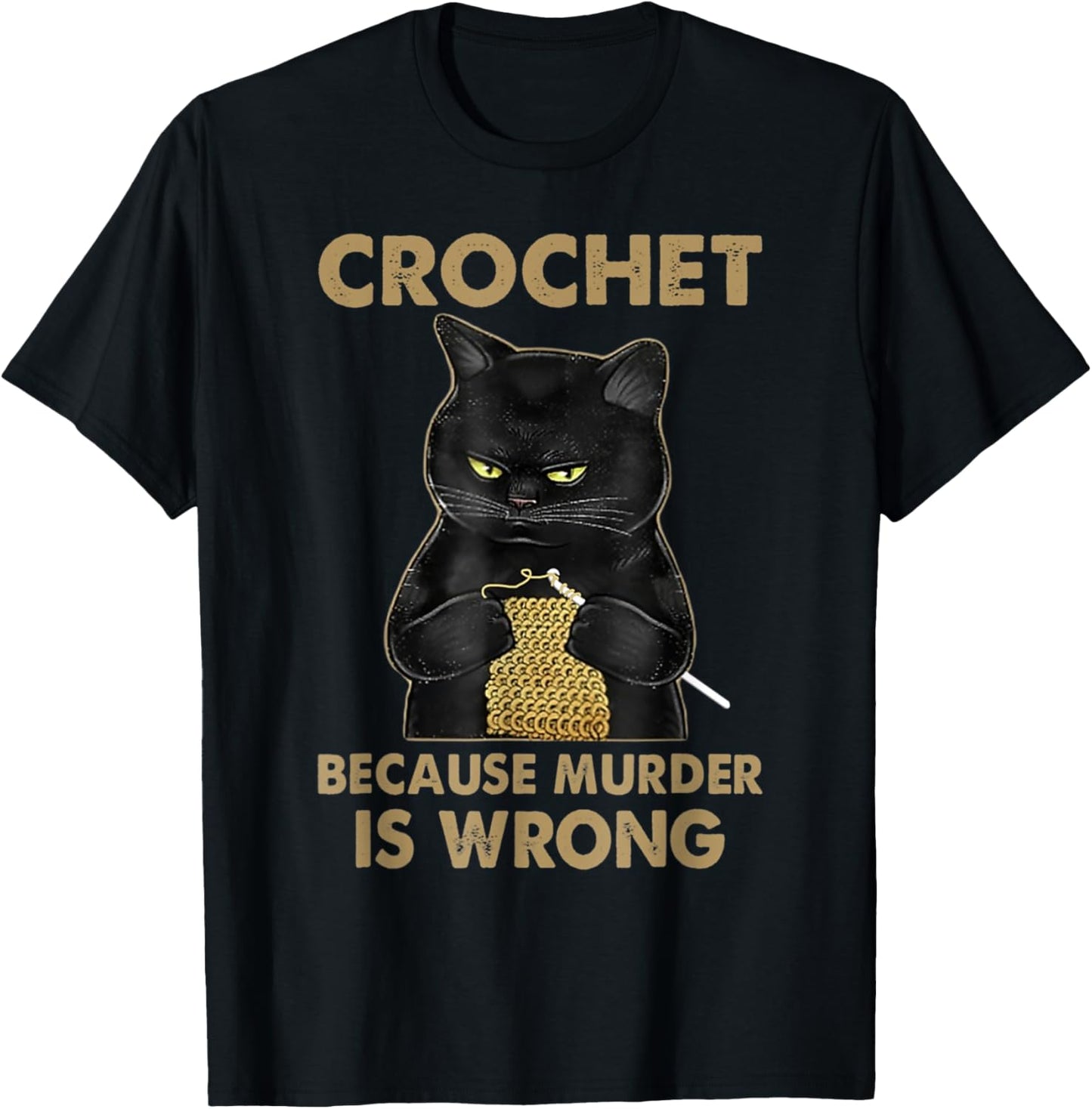 Crochet Black Cat Yarn T-Shirt