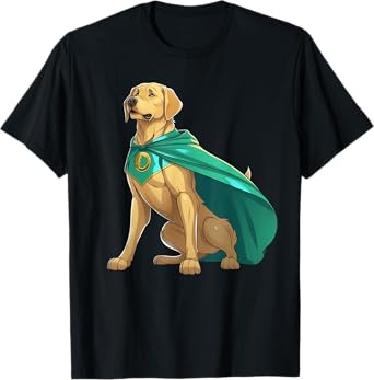 Superhero Golden Retriever Red Cape Super Hero Dog T-Shirt for Men Women Kids