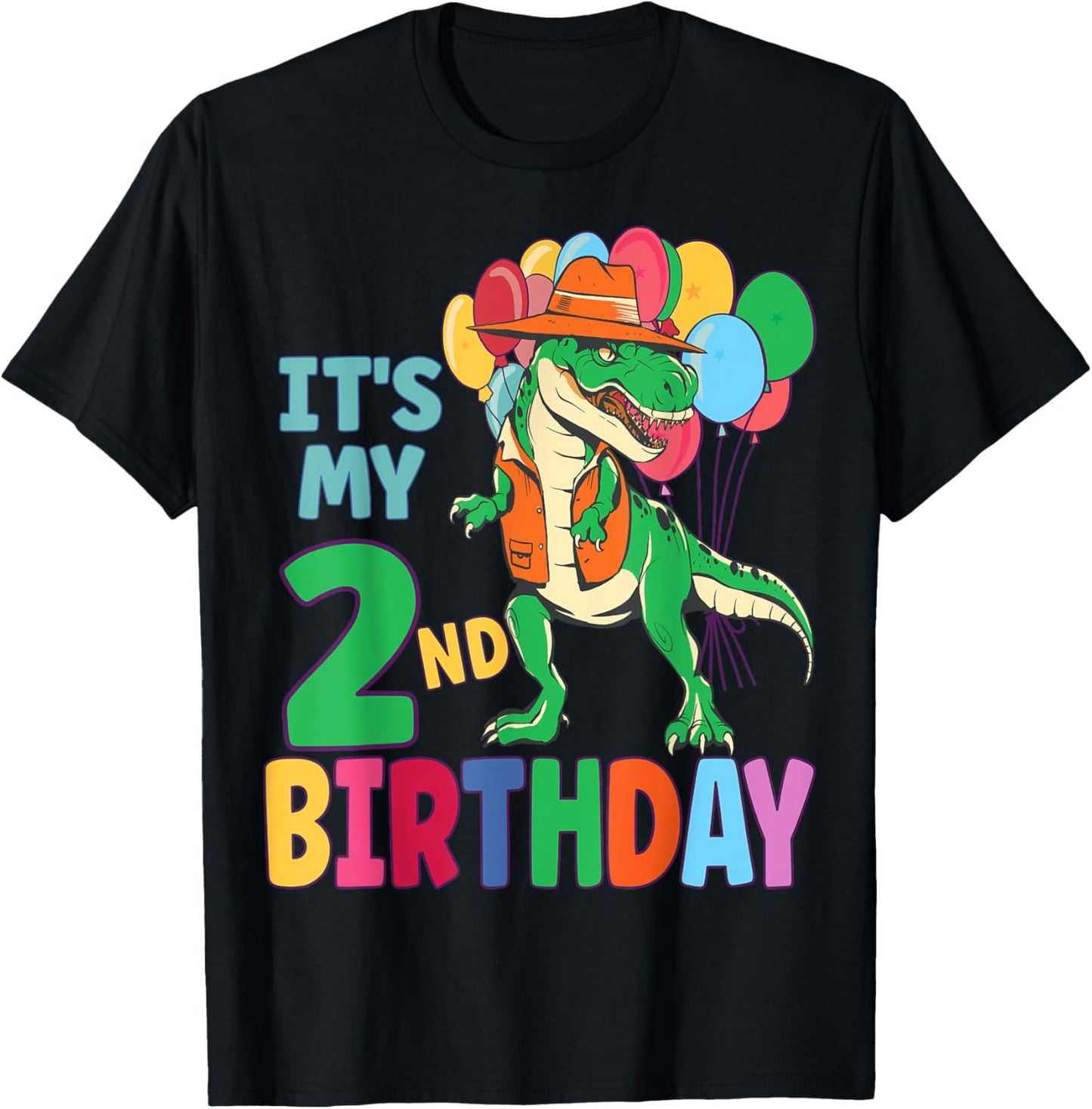 It's My 2nd Birthday Dinosaur Boys Girls Kids Birthday T-Shirt