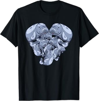 Sea cow heart shape design T-Shirt