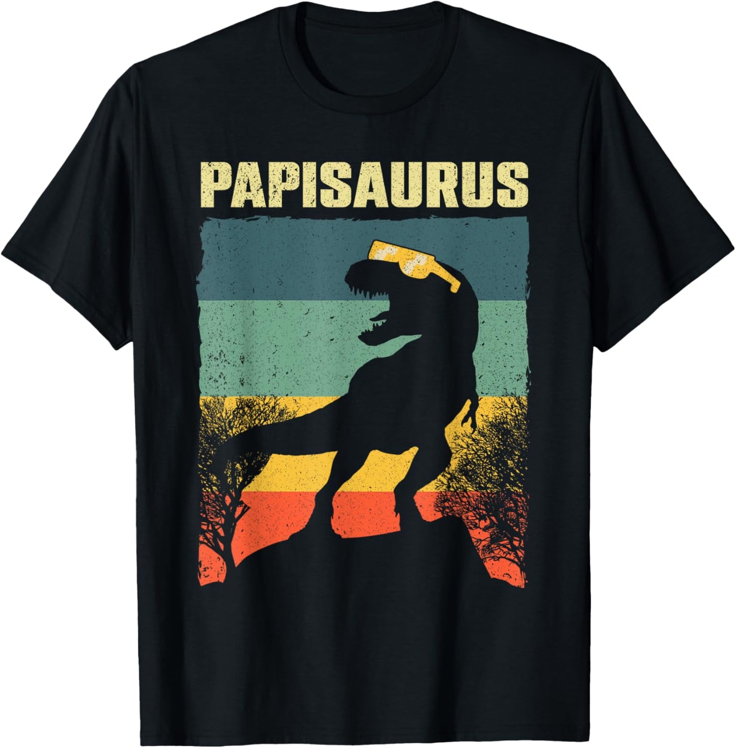 Funny Papisaurus Design For Men Dad Grandpa Dinosaur Lover T-Shirt