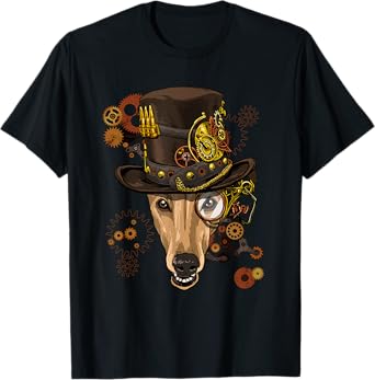 Greyhound Steampunk Dog Medieval Victorian Greyhound Lover T-Shirt