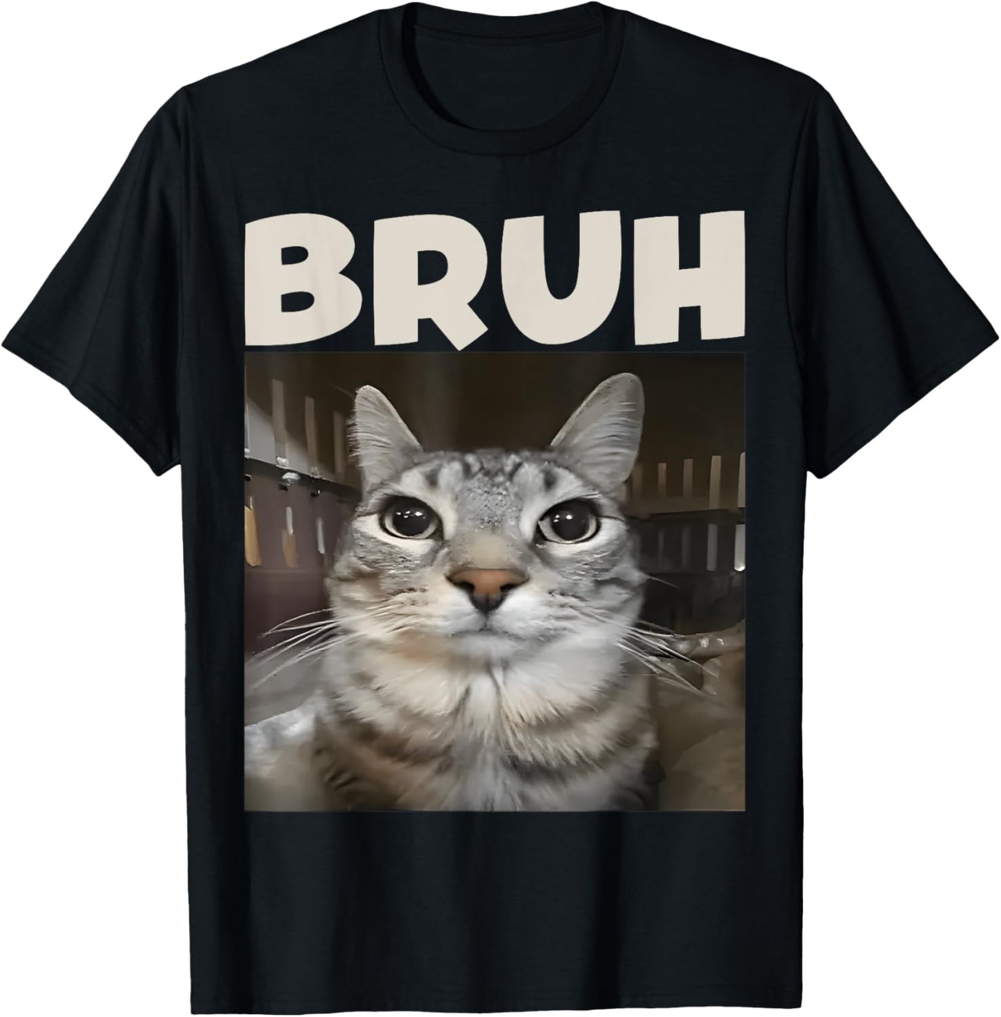 Bruh Silly Cat Graphic Men Women Kids Funny Cat Memes T-Shirt