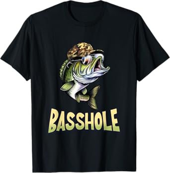 Funny Bass Fishing Basshole Dad T-Shirt