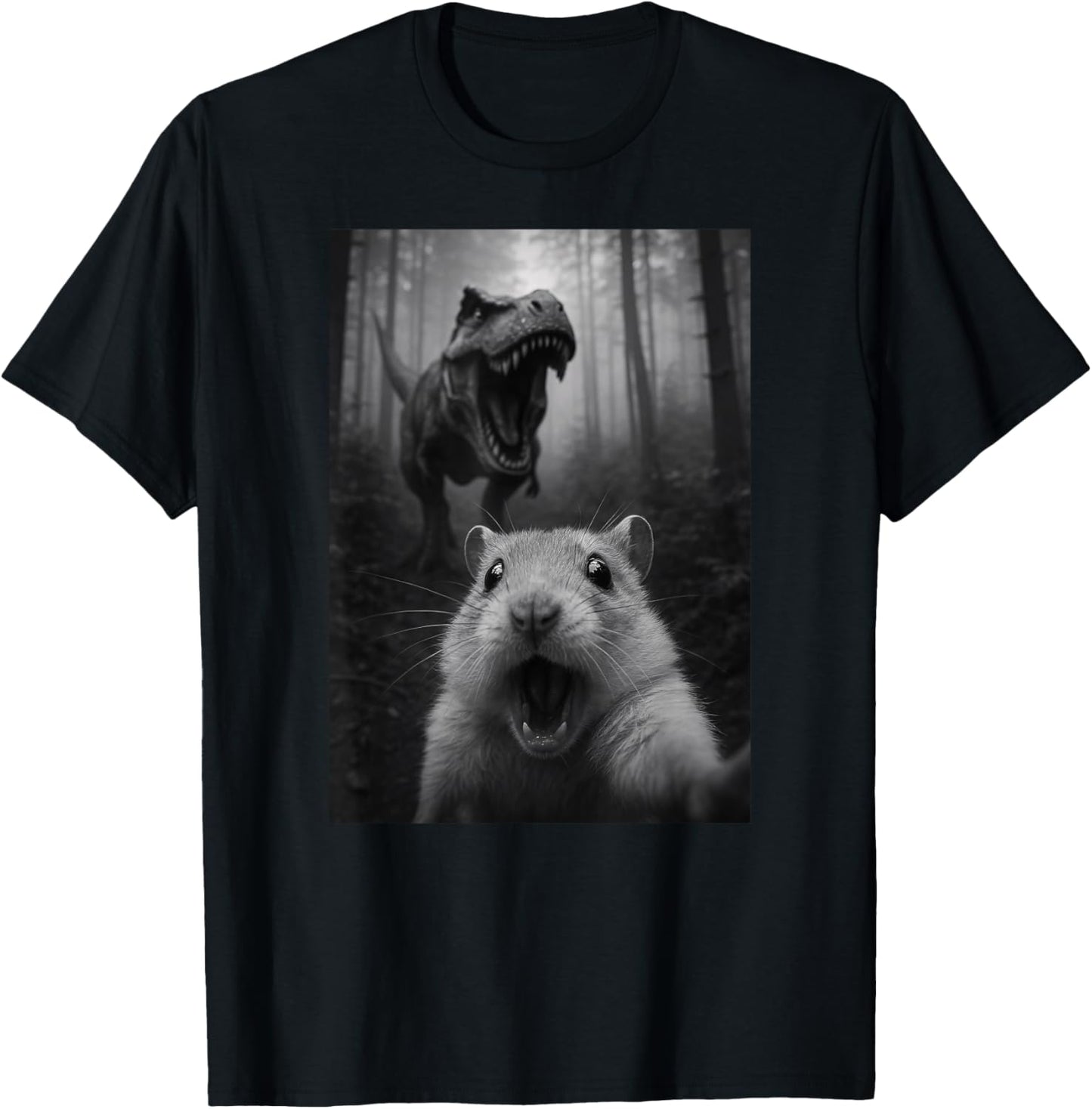 Funny Hamster Dinosaur Trex Selfie Animal Lover Boys Girls T-Shirt