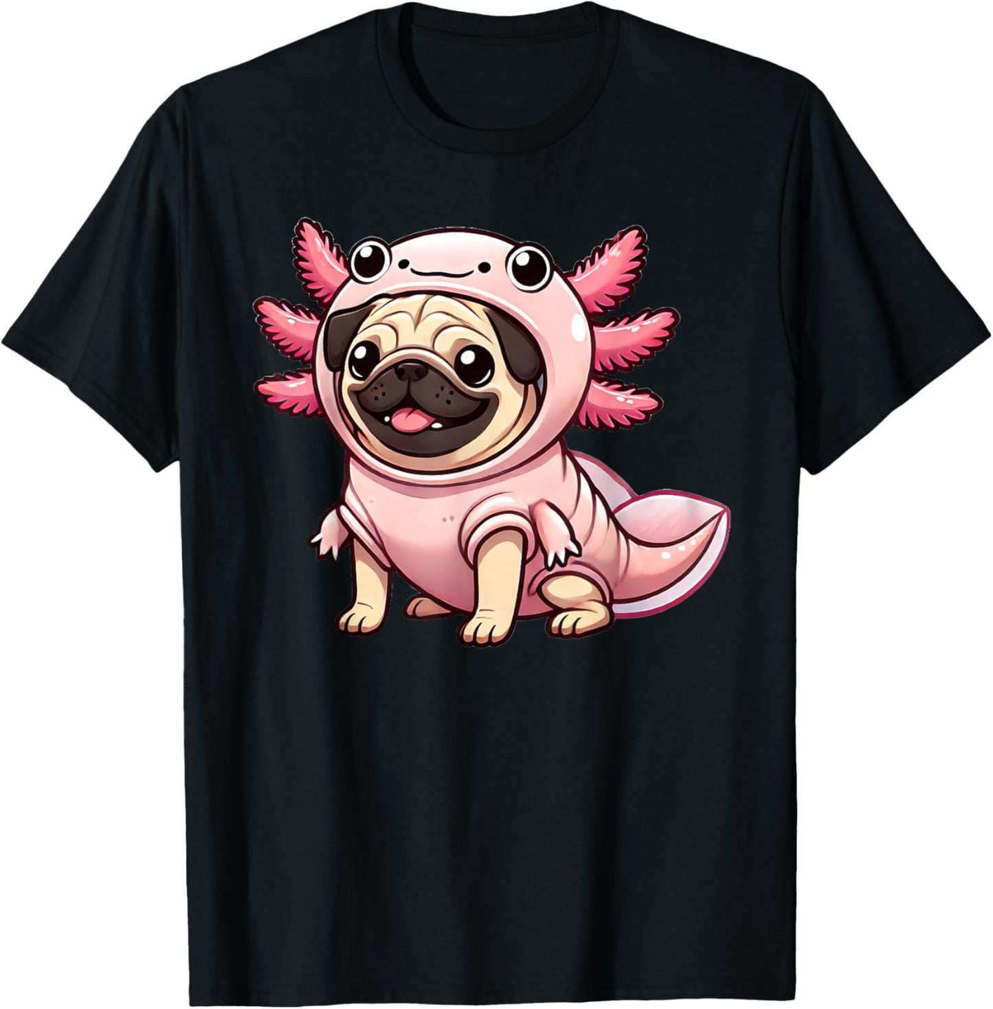 Kawaii Dog Pug Axolotl Costume T-Shirt