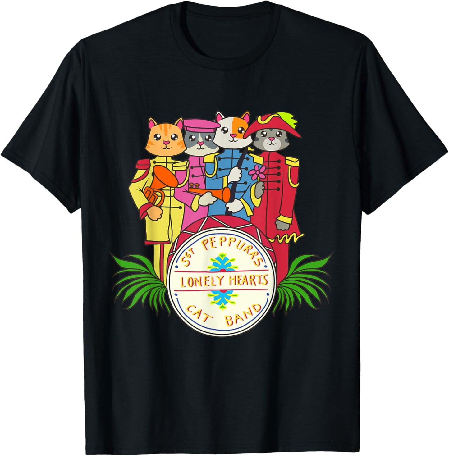 Classic Kitty Sgt. Peppurr's Lonely Hearts Funny Cat Band T-Shirt