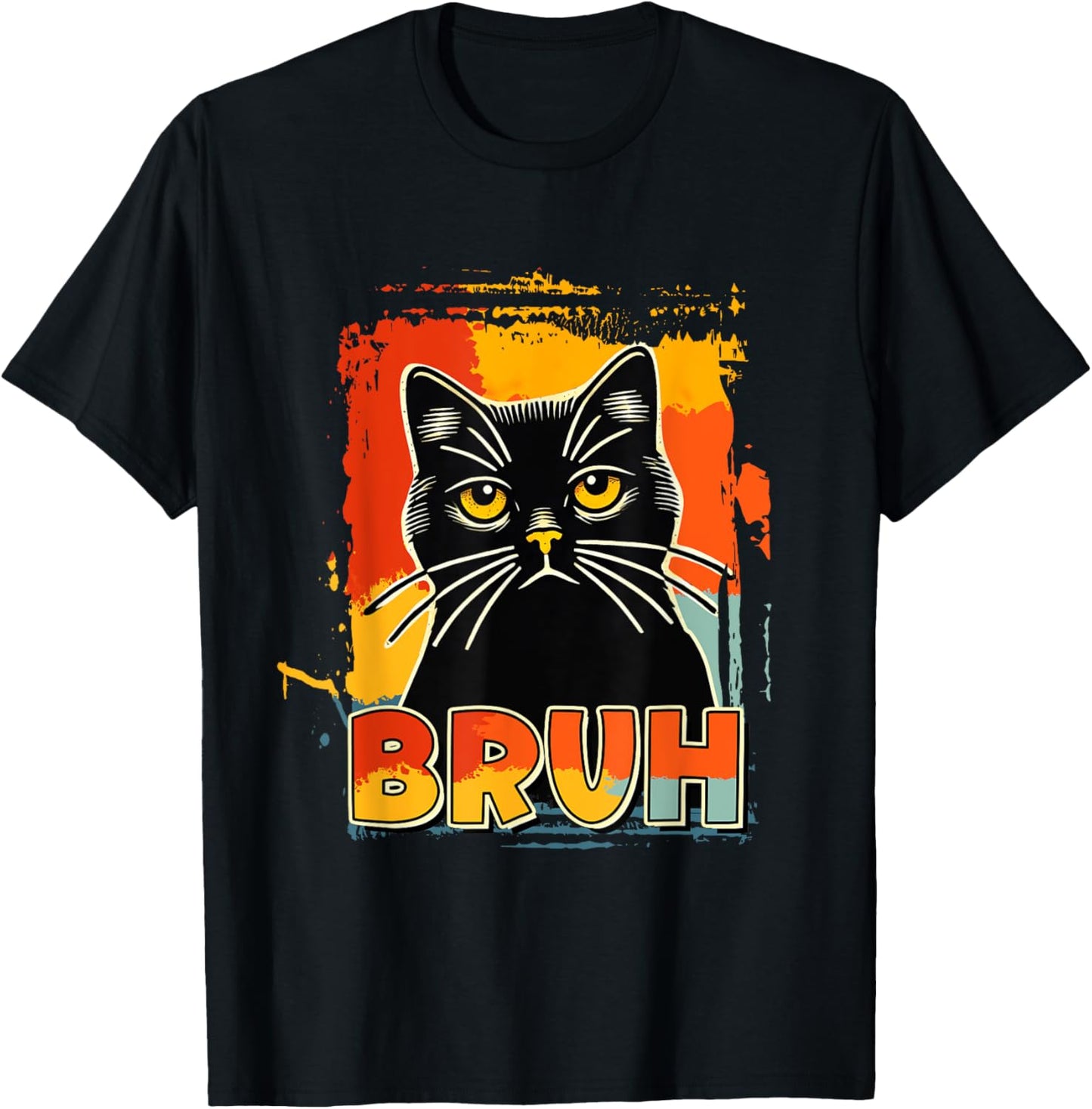 Bruh Cat Greetings Meme Funny Saying Men Boys Kids Teens T-Shirt