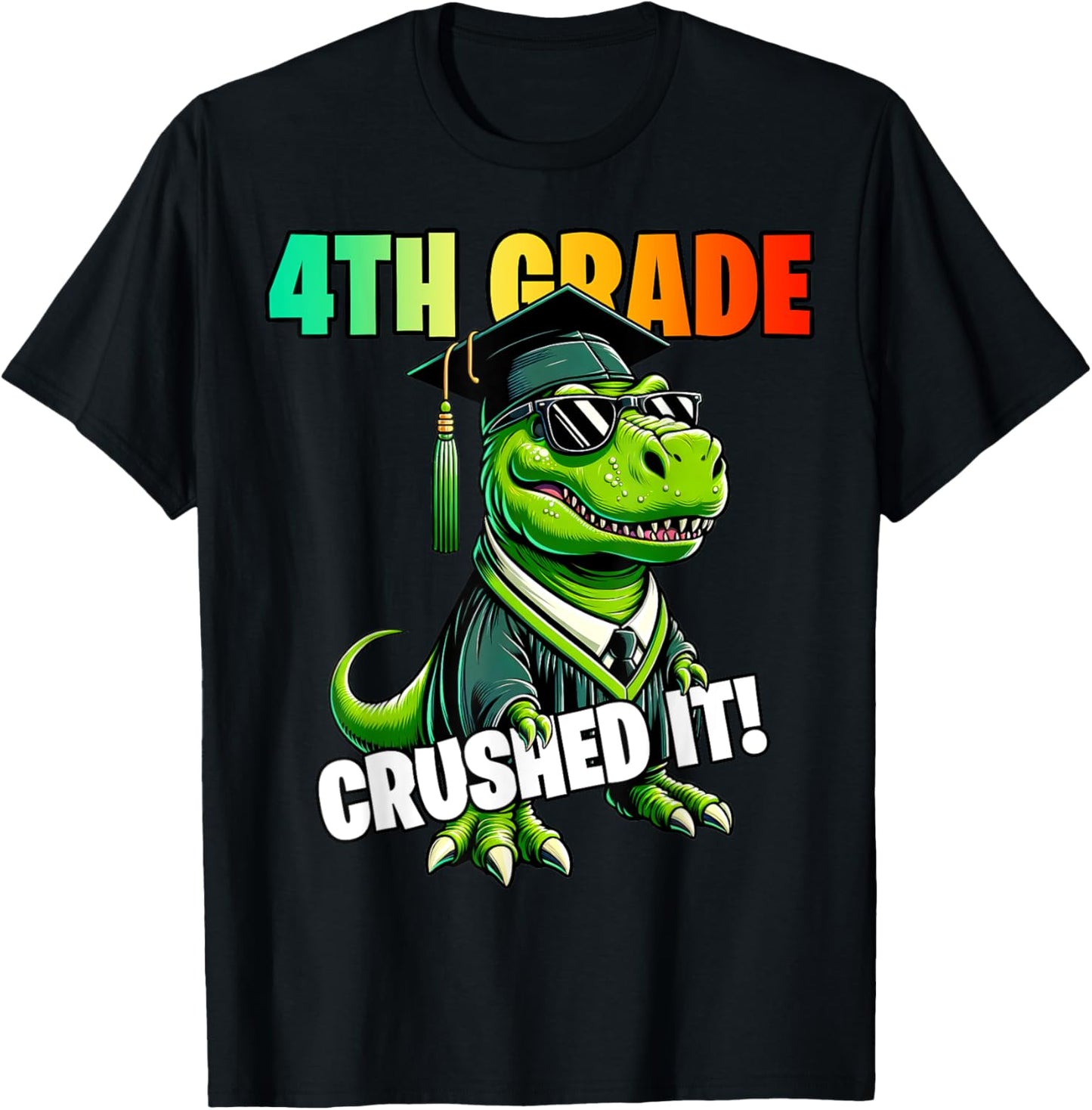 Graduation 4th Grade Dinosaur T Rex Crushed it Boys Grad T-Shirt