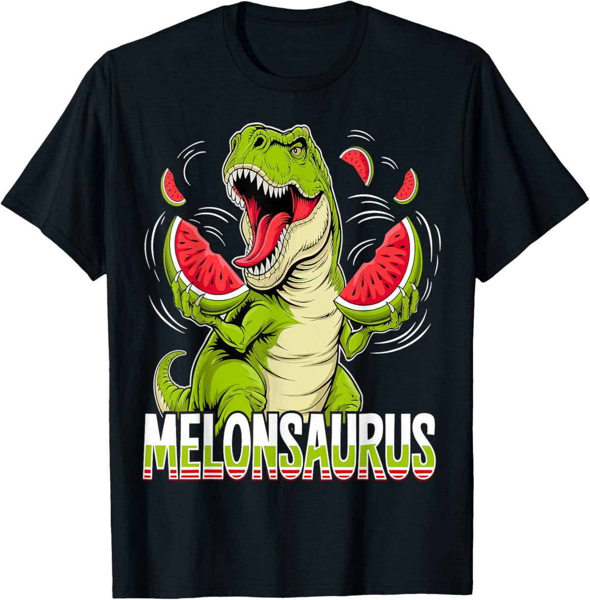 Melonsaurus Watermelon Dinosaur Summer Tropical Fruits T-Shirt