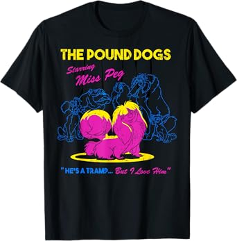 Disney The Lady And The Tramp Miss Peg Neon Portrait T-Shirt