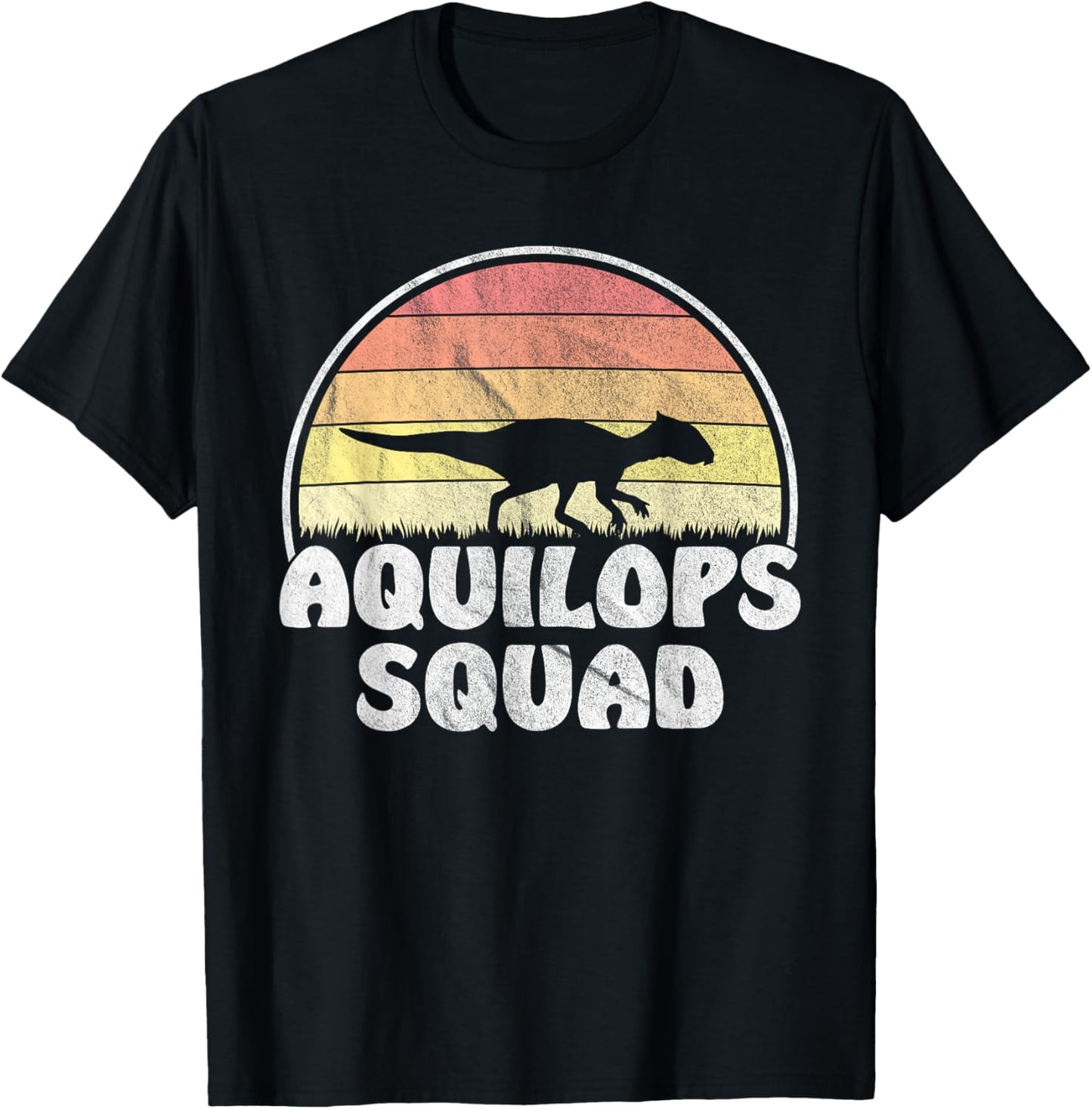 Aquilops Squad - Retro Sunset Dinosaur T-Shirt