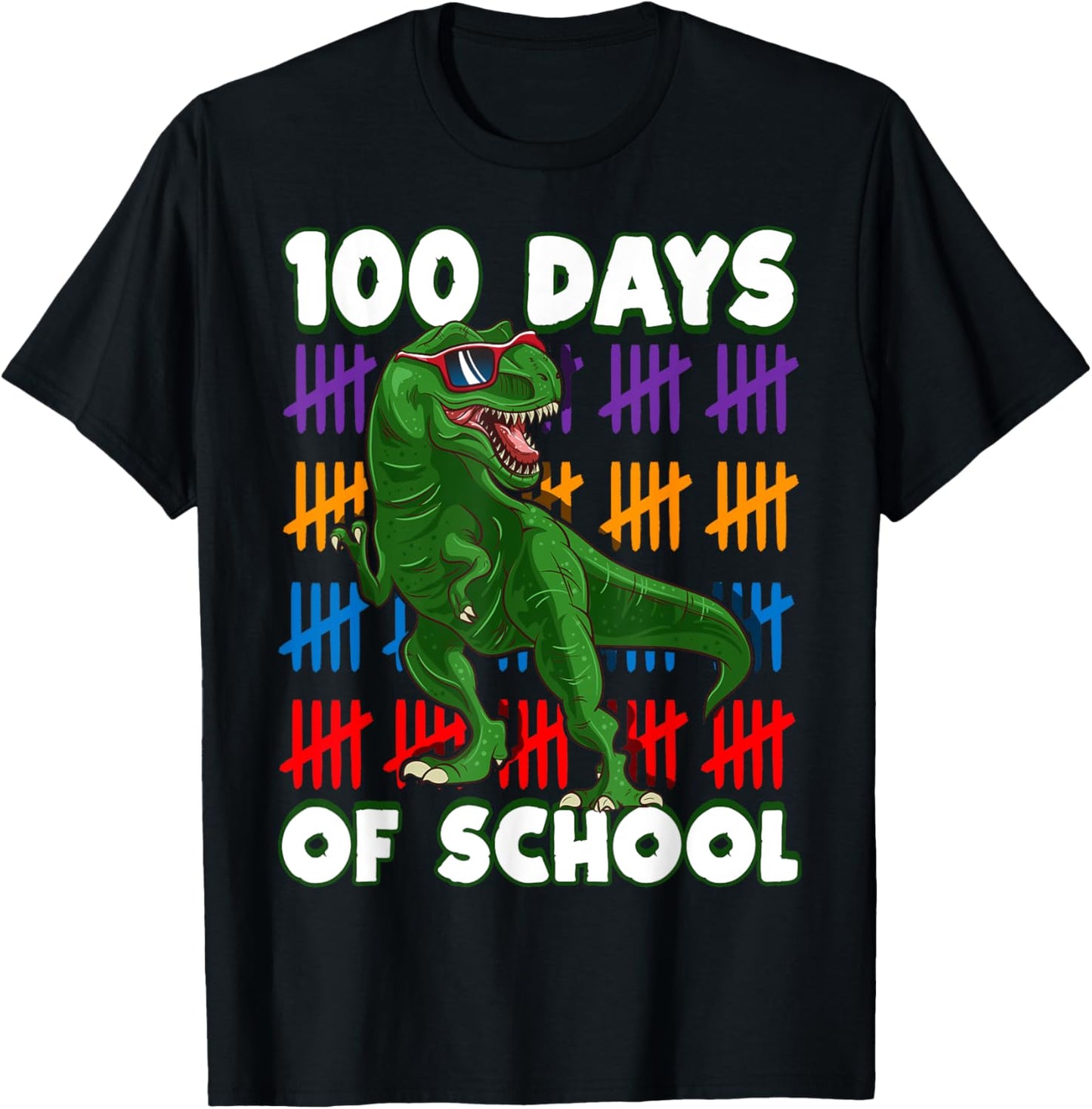 100 Days of School 100th Day Dino T-Shirt