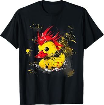 Rubber Duck Watercolor Punk Rock Rubber Duckling Duck Lover T-Shirt