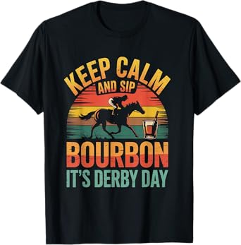 Funny Horse Racing Bourbon Derby Day gifs for men women T-Shirt