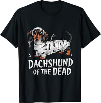 Dachshund of Dead Halloween Mummy Dog T-Shirt