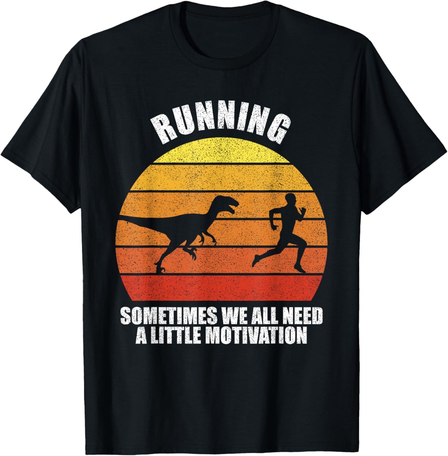 Retro Running T-Rex Shirt Funny Dinosaur Running Motivation T-Shirt