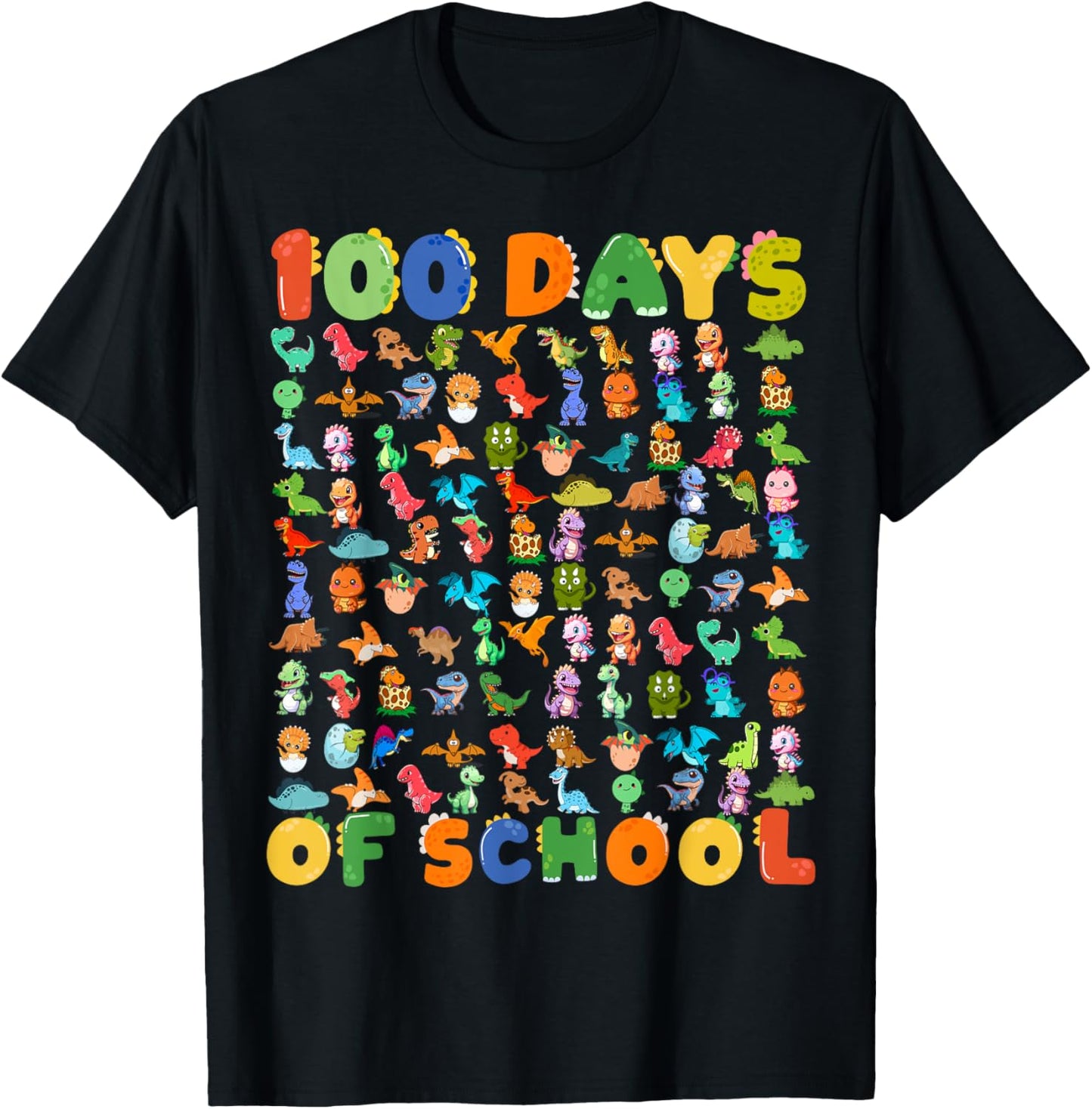 Funny 100th Days of School Cute Dinosaur Lover Teacher T-Shirt
