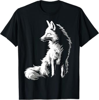 Fox Drawing Illustration Animal Art Graphic Fox T-Shirt