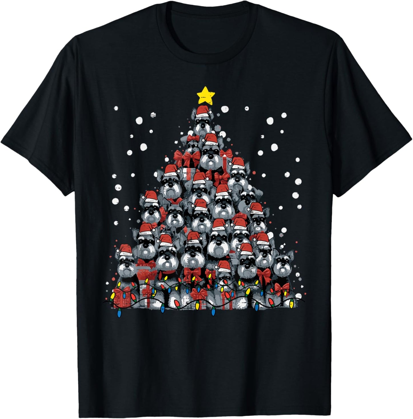 Schnauzer Dog Christmas Tree Xmas Men Women Boys Girls Kids T-Shirt