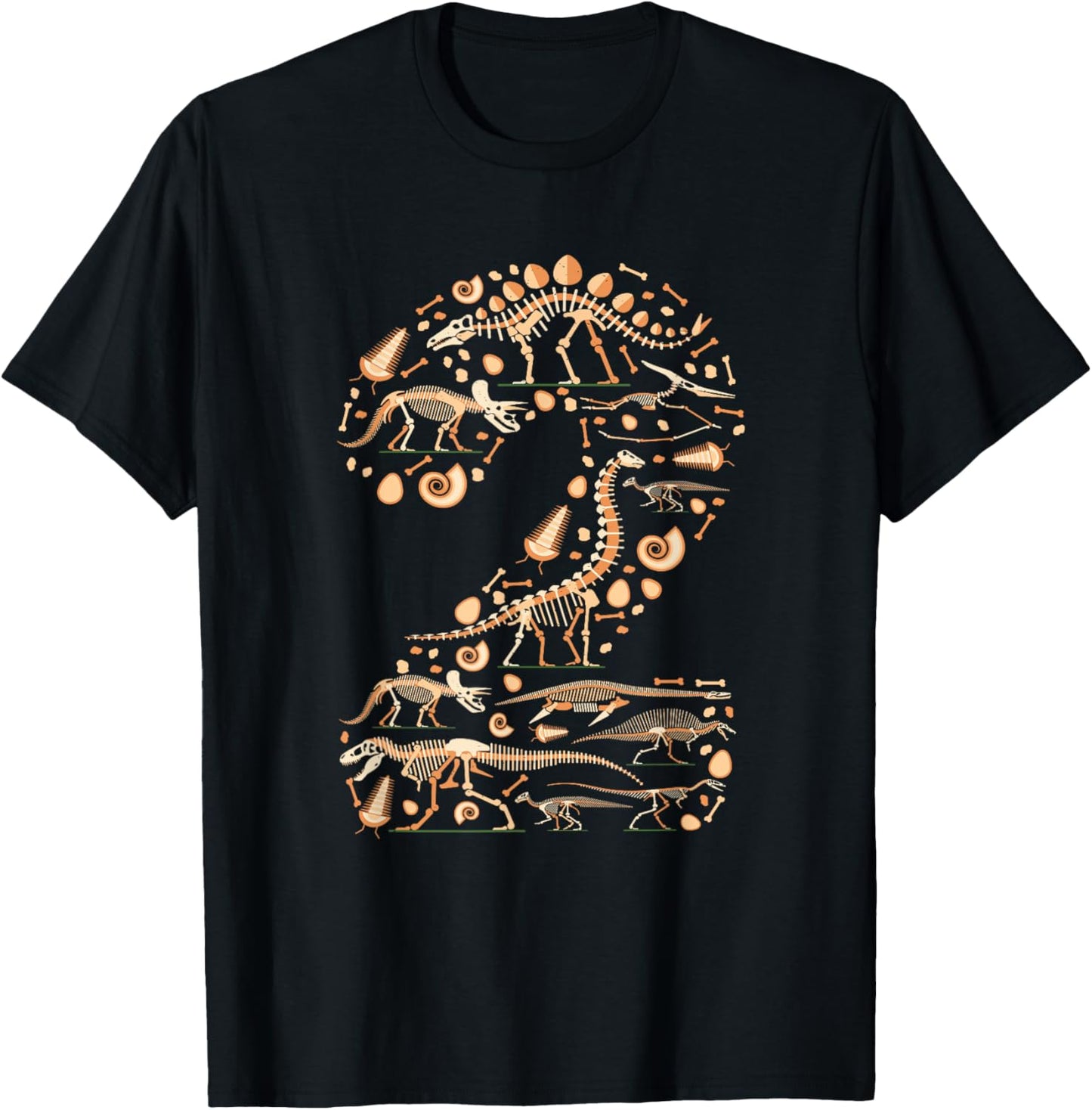 Dinosaur 2nd birthday Boy Girl 2 year old Paleontologist T-Shirt