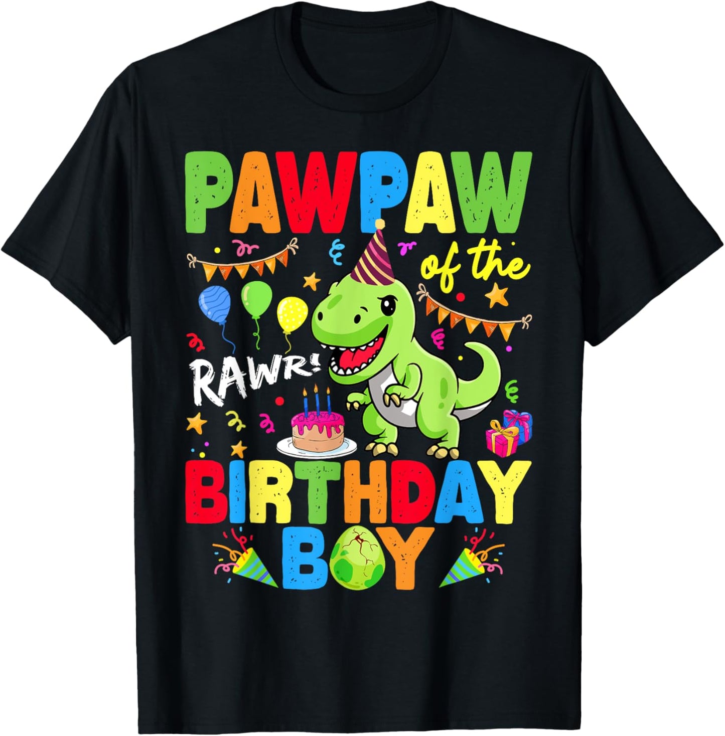 Pawpaw Of The Birthday Boy Dinosaur T-Rex RAWR T-Shirt