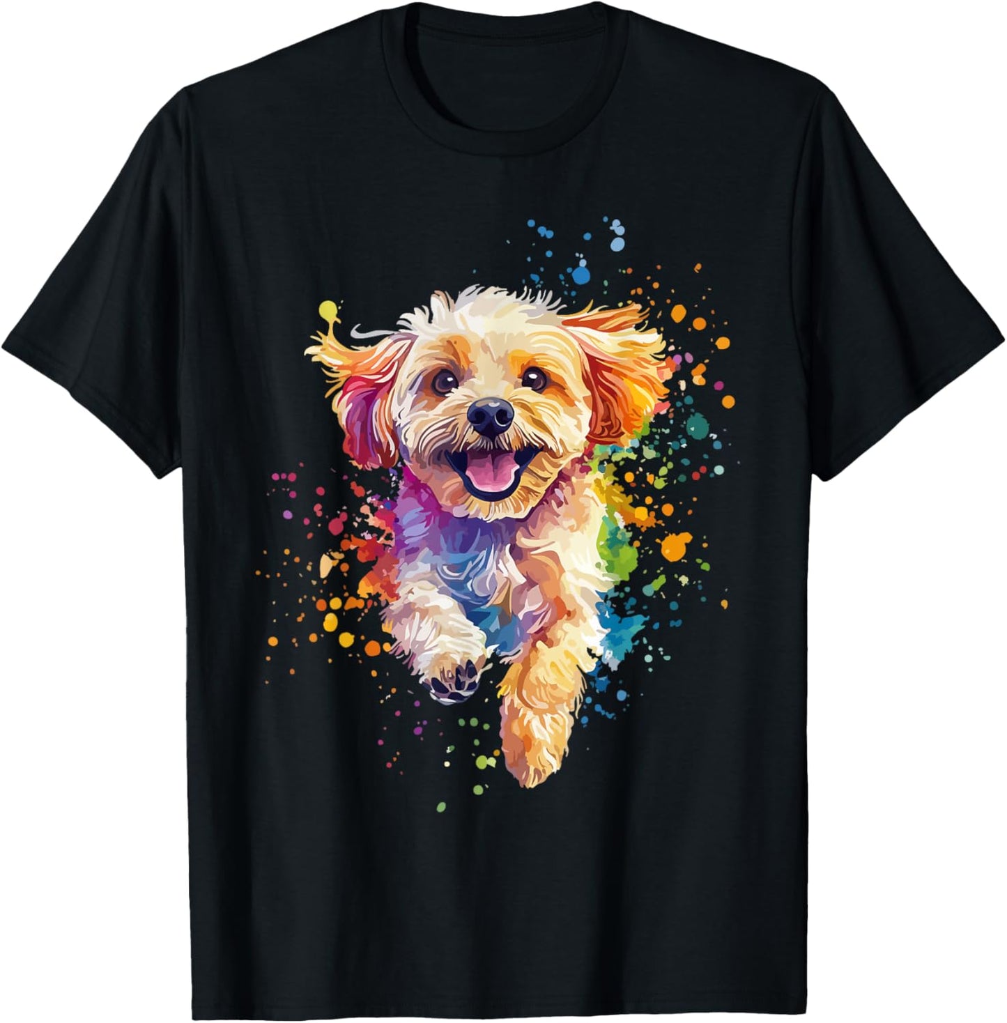 Cavapoo Lover Colorful Splash Art Cavapoo T-shirt