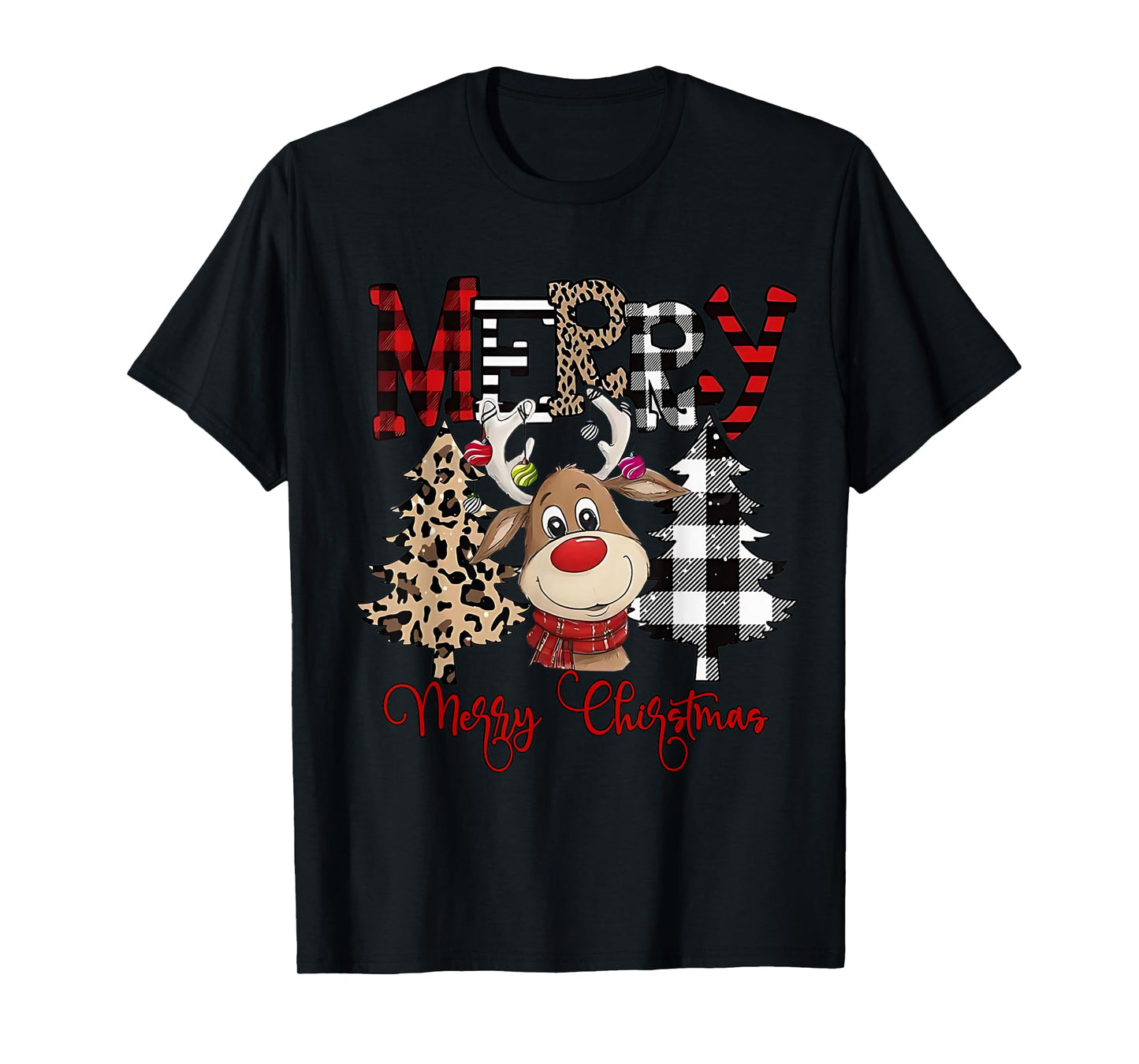 Funny Christmas t-shirt Cartoon Cute Reindeer t-shirt T-Shirt