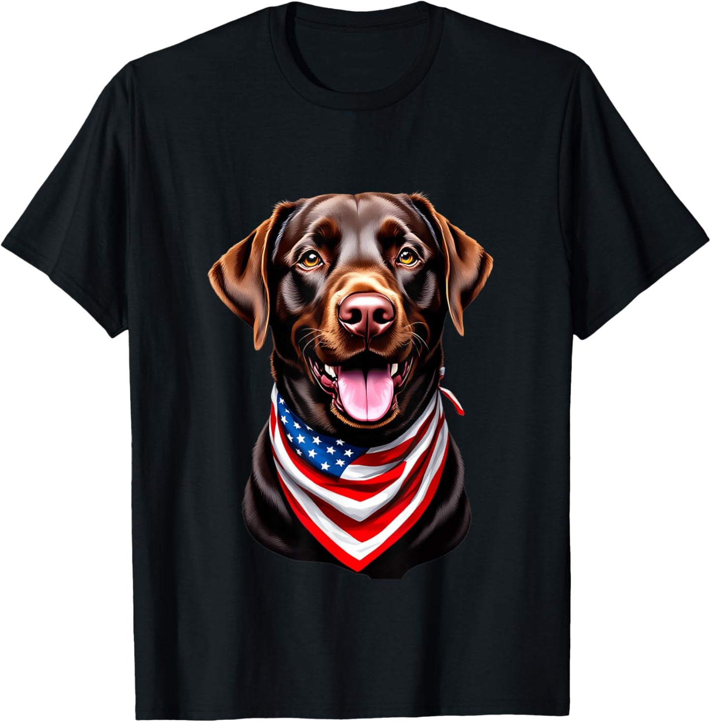 Chocolate Labrador American Flag 4th Of July Chocolate Lab T-Shirt