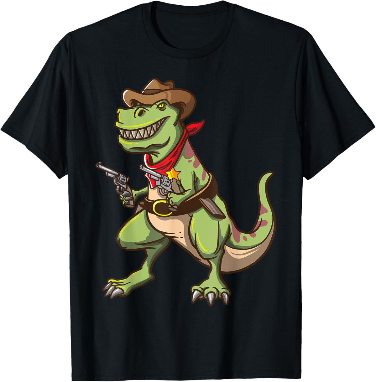 Cowboy T Rex Dinosaur Kids Shirt Wild West Country Boys Gift T-Shirt