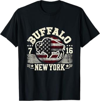 Buffalo 716 New York Patriotic Buffalo Sports Fans Design T-Shirt