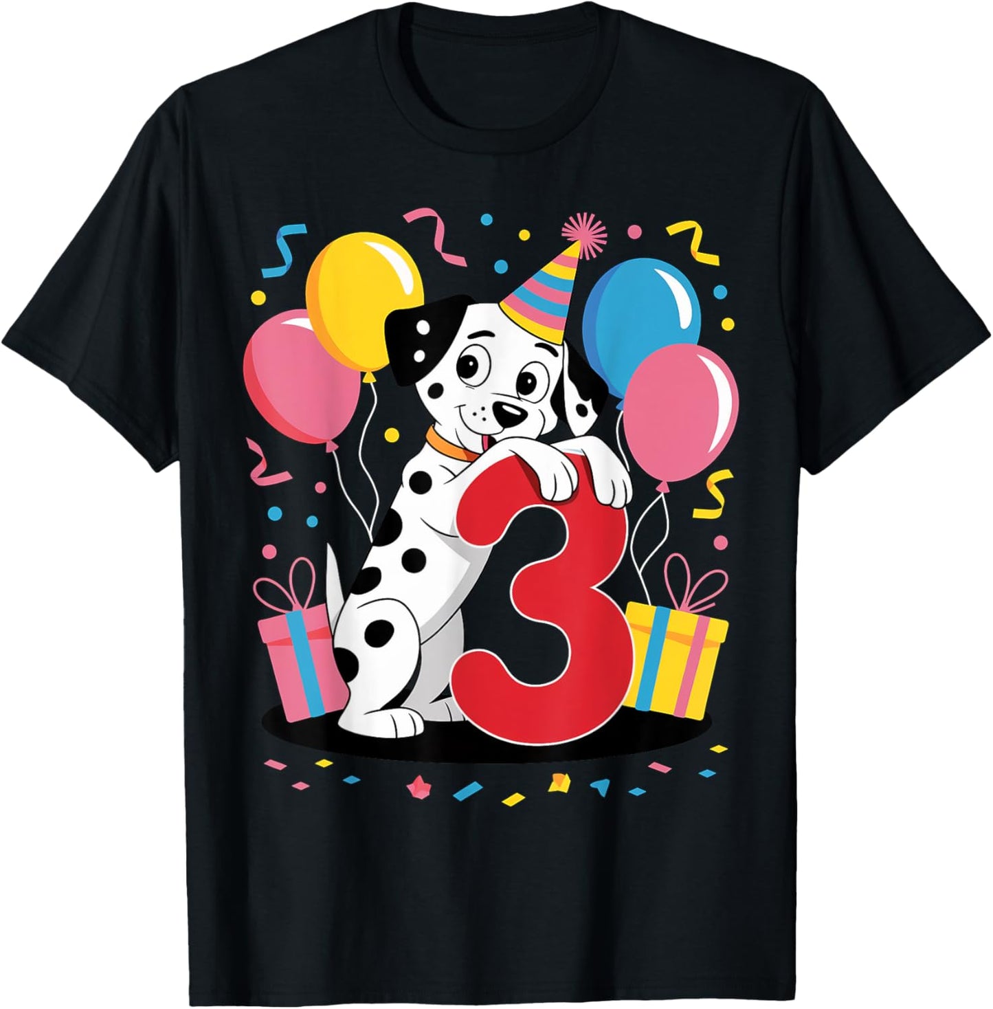 3rd Birthday Boy Girl 3 Years Old Three Dalmatian T-shirt