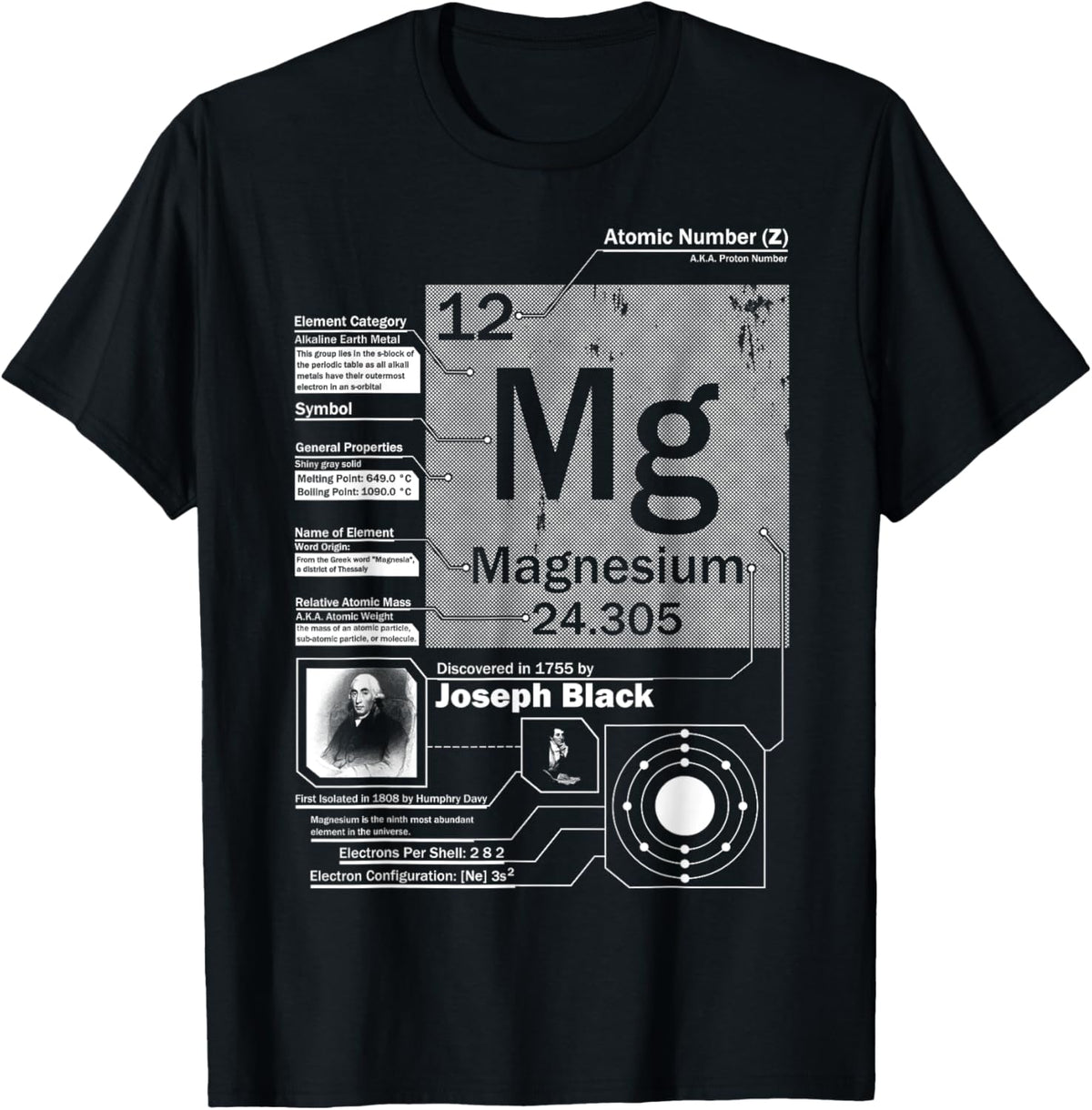 Magnesium (Mg) Element | Atomic Number 12 Science T-Shirt