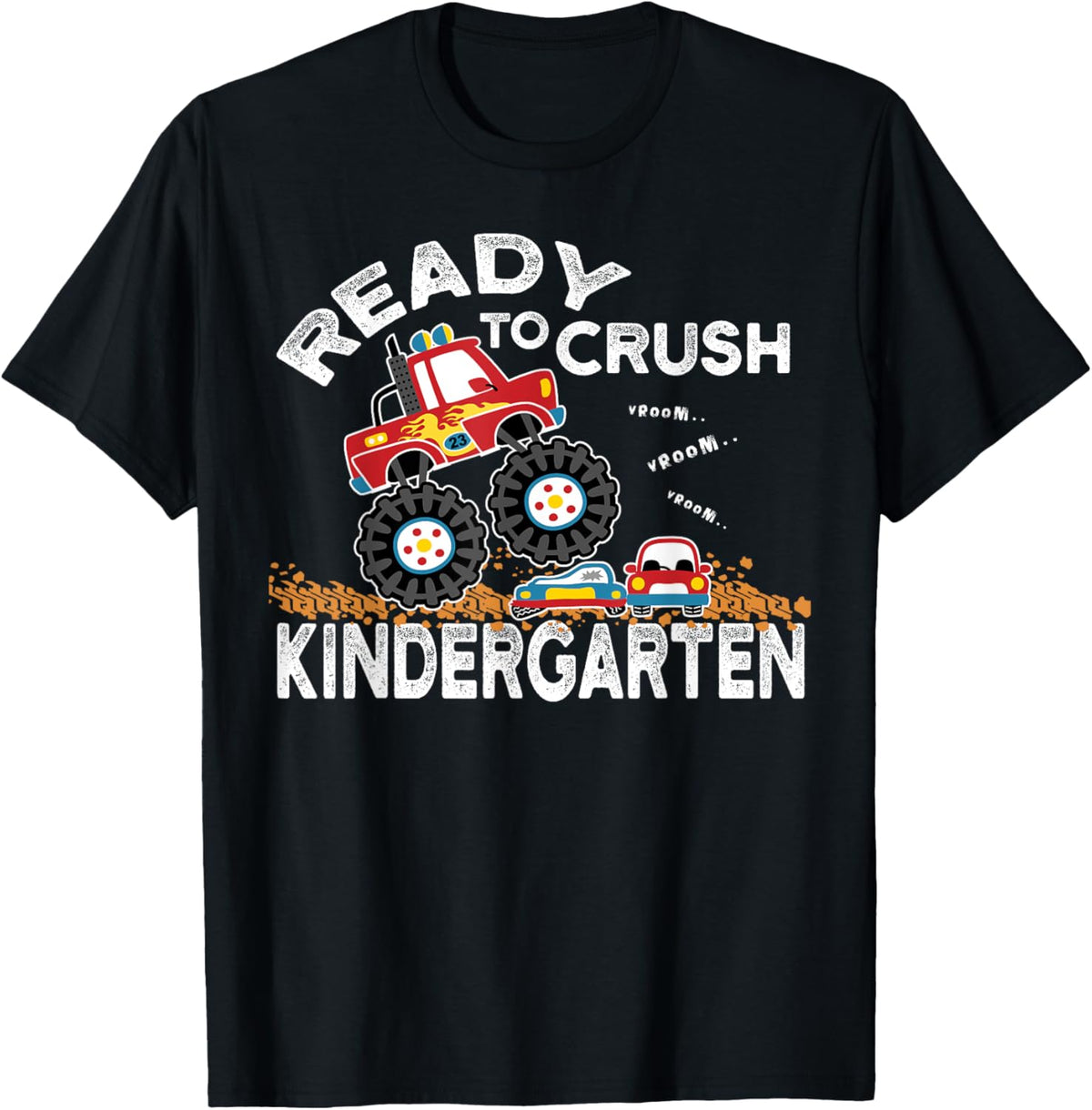 CRUSH Kindergarten Monster Truck Back to School Student Boy T-Shirt