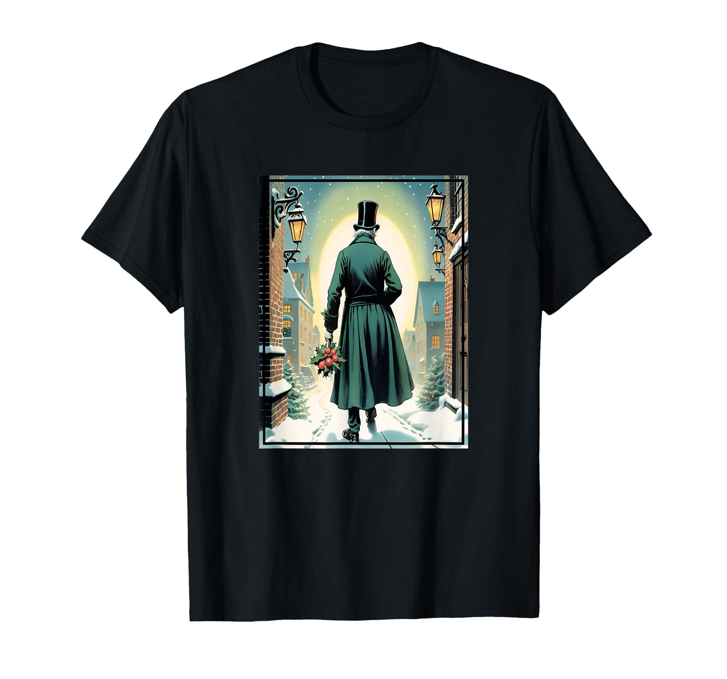 Charles Dickens Christmas Classic Book Ebeneezer Scrooge T-Shirt, Unisex-Adults, Kids, Black, Small, Short Sleeve, T-Shirt